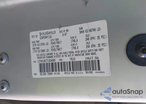 2007 Dodge Ram 1500 St from USA, damaged, VIN 1D7HA18K77J634685